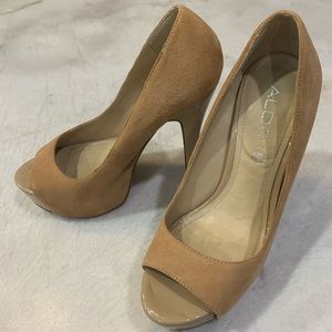 Aldo leather platform heels